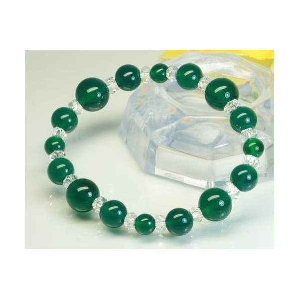Happiness Stone Bracelet, Green Agate, Crystal, Green Agate, Women's Bracelet,