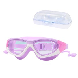 MiniAya Swimming Goggles, Children, Swim Goggles, Swimming Goggles, 3-12 Years, Anti-Fog, Leak Proof, Lightweight, Adjustable Belt, Clear, Wide Field of View, Pool, Sea, Competitive Swimming, Fitness