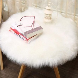 Qinglou Faux Sheepskin Rug (60 x 90 cm) Living Room Bedroom Children's Room / Faux Bed Rug or Mat for Chair Sofa, 45 x 45cm