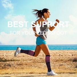 Bropite Calcetines de compresión para mujeres y hombres, 6 pares de calcetines de compresión de 20 a 30 mmhg, ideales para correr, médico, enfermera, viajes