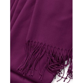 MBJ Shawls and Wraps Elegant Cashmere Scarfs for Women Stylish Warm Blanket Solid Winter Scarves ONESIZE PURPLE