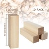 10 Pack Unfinished Basswood Carving Blocks, Soft Solid Wooden Blocks,