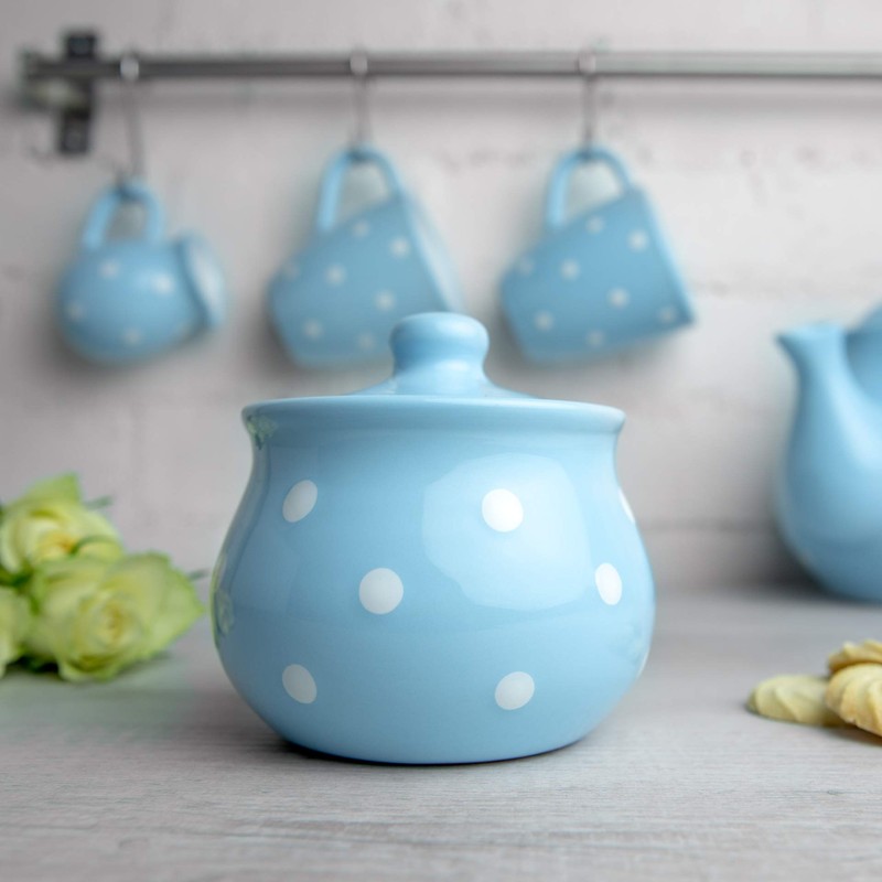 City to Cottage® Light Sky Blue and White Polka Dot