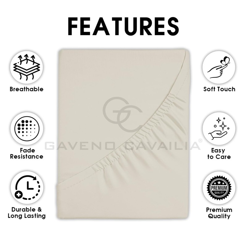 GC GAVENO CAVAILIA Fitted Sheet Double Bed | Plain Dyed