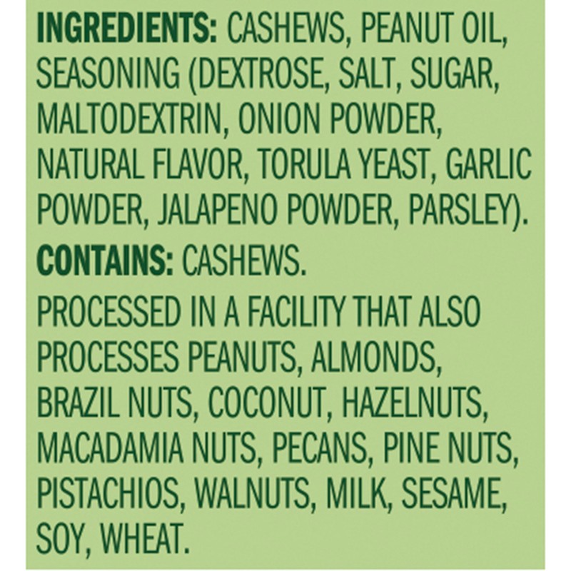 Emerald Nuts, Jalapeno Cashews, 5 Oz, Resealable Bag (Pack of
