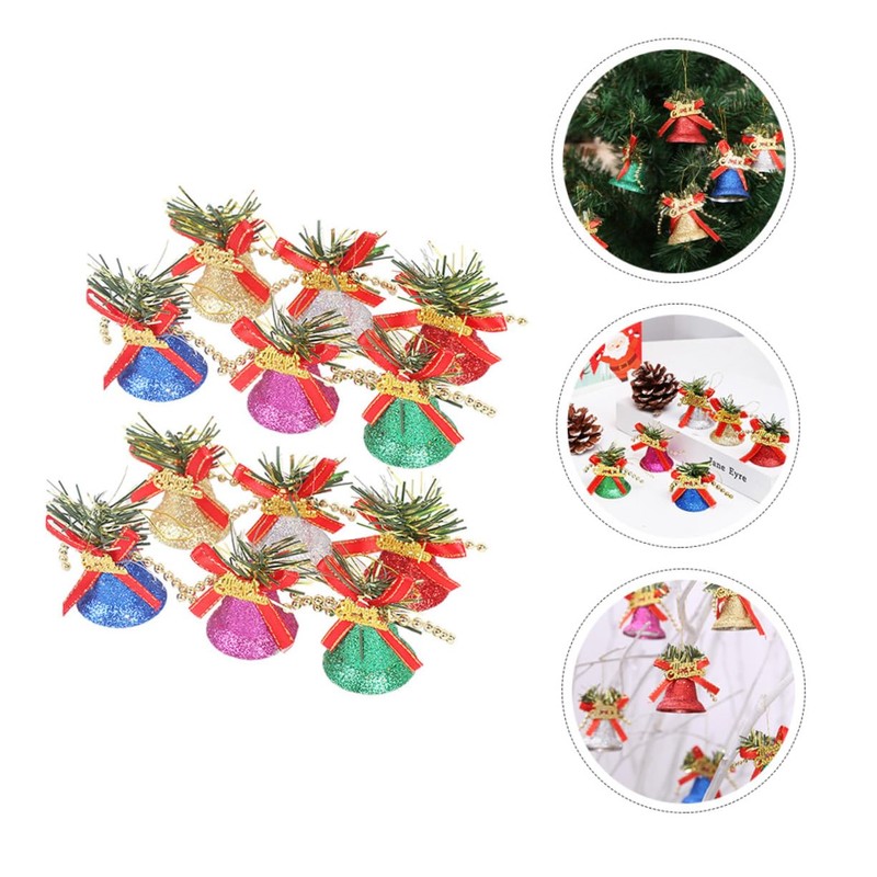 Ciieeo 12 Pcs Large Plastic Jingle Bells for Christmas Tree