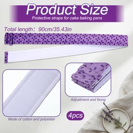cobee 4 Pcs Bake Even Strips, Thick Cotton Super Absorbent Baking Trips