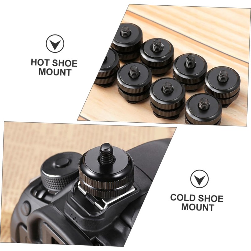 KOMBIUDA 4PCS Hot Shoe Adapter Set Aluminum Alloy Tripod Screw