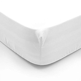 Sapphire Collection 500 Thread Cotton 28CM /11 Inch Deep Fitted Bed Sheet 100% Egyptian Cotton (White, Super King)