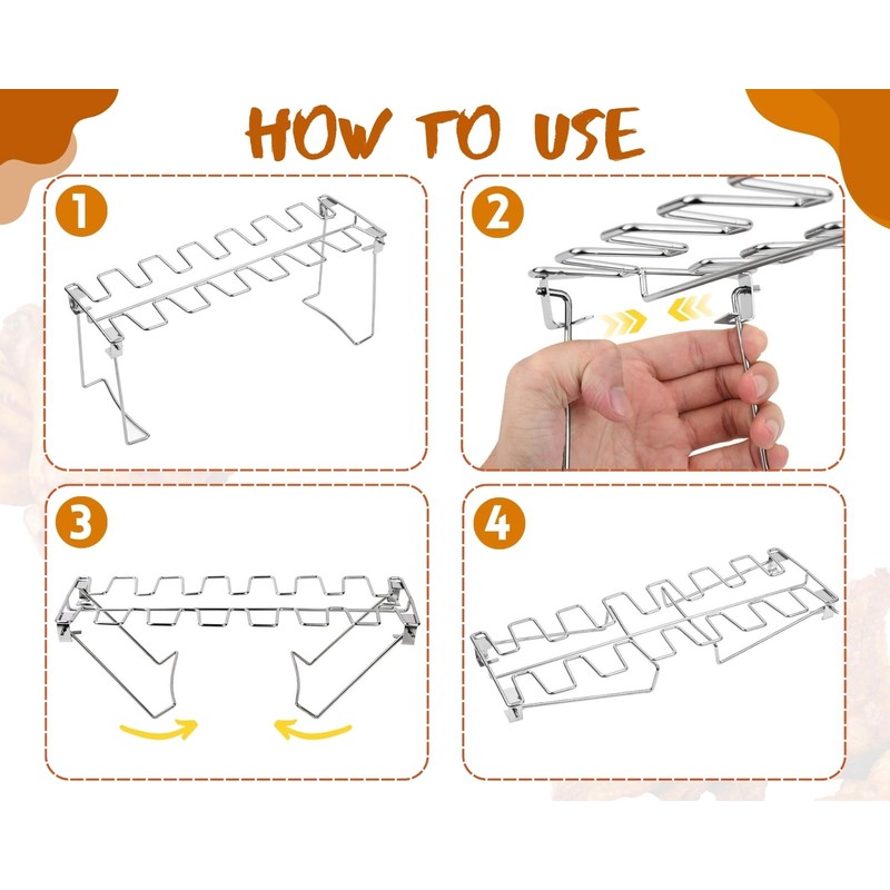 Victhur Chicken Leg Rack for Grill 2 Pack - 14