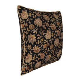 Vintage Tapestry Velvet Pillow Covers 18x18 In Black Brown Bohemian Boho Carpet Throw Pillows for Couch Soft Cushion Covers Pillowcase Rustic Retro Rug Pillow Cases for Sofa Bed Living Room Outdoor