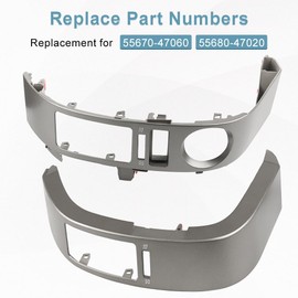 VANJING Pair Center Dash A/C Outlet Vent Trim Panel, Center Dash Air Vent Trim Panel Compatible with Toyota Prius 2004-2009 1.5L Left Right Side Replacement for 55670-47060 55680-47020