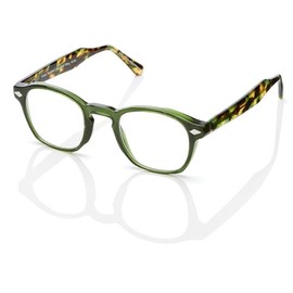 Green Readers Net Zero Readers, Olive, +1.50 Round Reading Glasses, 140mm + 1.5