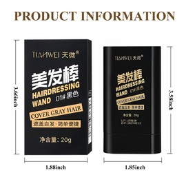 Hair Color Stick Comb Hair Dye Pen Instant Portable Hair Dye Comb Root Hair Mascara for Gray Hair Coverage, 2 in 1 Temporary Hair Touch Up Dye for Women & Men Blonde Roots Quick Fix (Black)