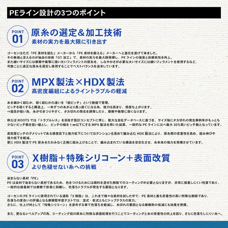 Gosen GMR453030 Roots PEx4 Multicolor 300m No. 3