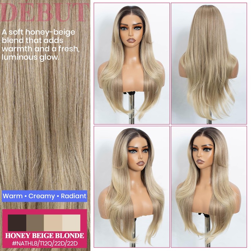 Lace Front Wig, Curtain Bangs & Flipped Out Layers Glueless