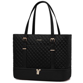 LOVEVOOK Women's Laptop Bag, Black lower compartment