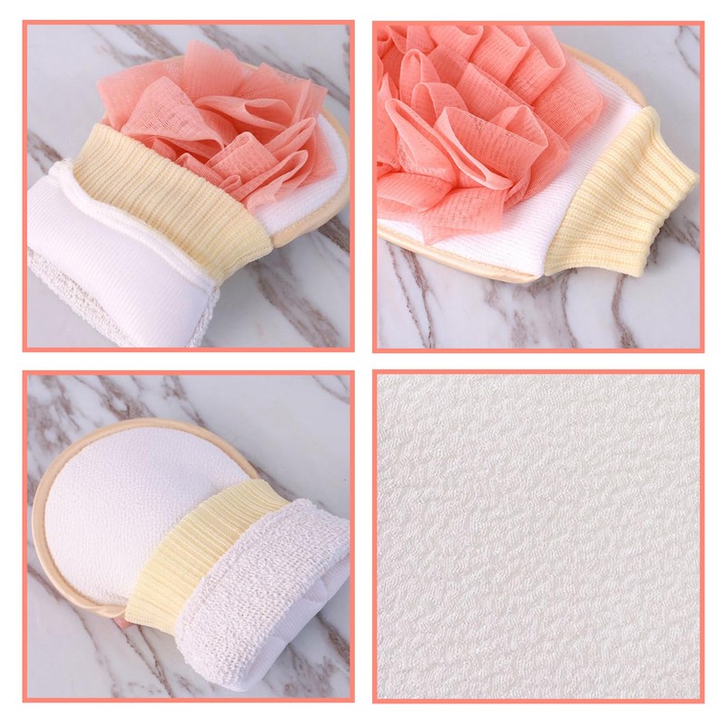 2 Pieces Bath Gloves Exfoliating Bath Gloves Bath Sponge Deep