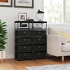 Flulep 4-Drawer Fabric Storage Cabinet - Removable Foldable Drawers, Industrial