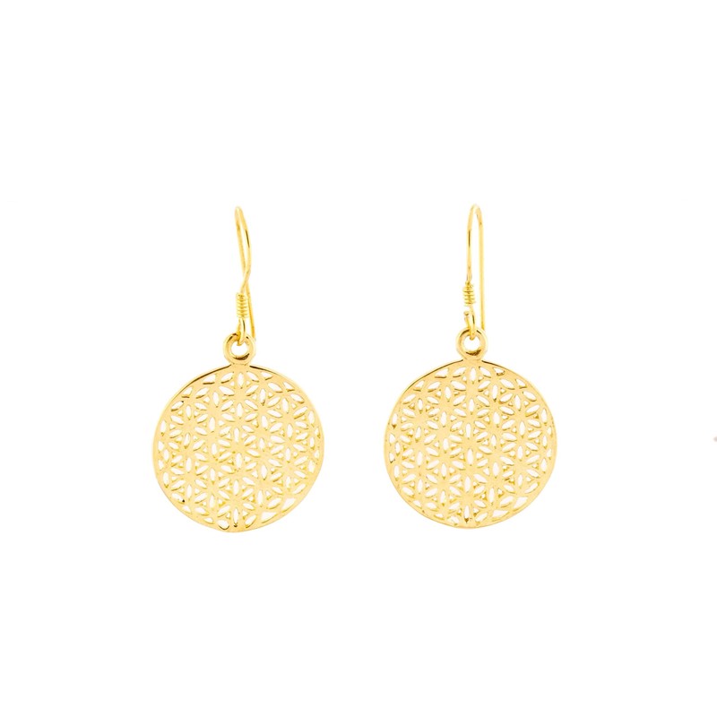 WINDALF SVALA Earrings 3.5 cm The Flower of Life Bronze,