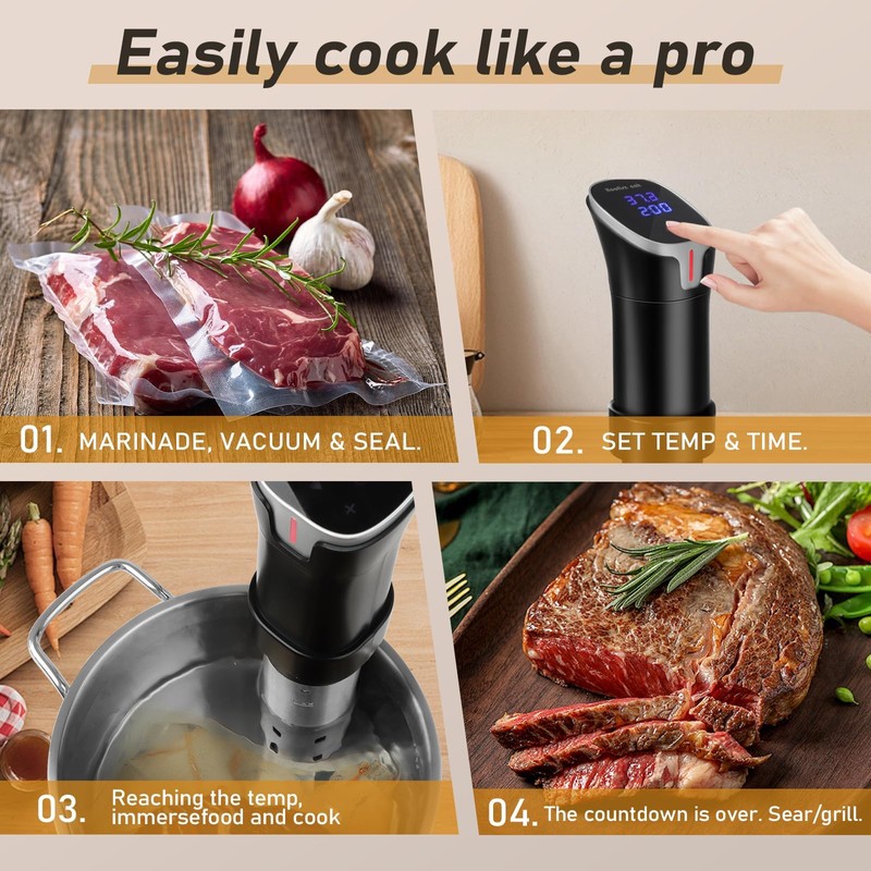 Sous Vide Cooker with APP Control,1100W Precision Sous Vide Machine