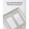 ZILLSEA 2-Pack Double Decorator Wall Plate, Satin Nickel Eletrical Outlet