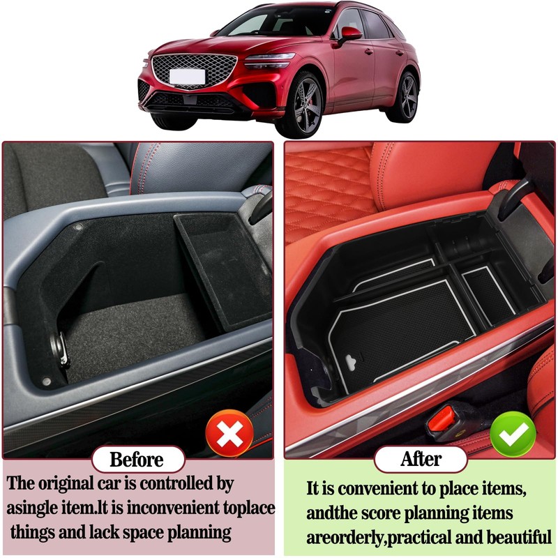 Jinmanyuan Center Console Organizer Tray Compatible with Genesis GV70 2019