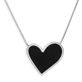 LOSTERLO Pendant Necklace for Women, Fashion Jewelry,Silver Color heart,Stainless Steel Summer Beach Necklace Adjustable Chain