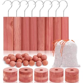 Cedar Blocks for Clothes Storage, Set of 60, Cedar Chips for Closets and Drawers, Aromatic Cedar Wood Balls and Cedar Sachets, Cedar Closet Freshener - Color: 1 Count (Pack of 18)