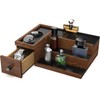 NiHome Handcrafted 3 Tier Wooden Cologne Organizer for Men, Mens