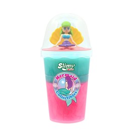 SLIMY Mermaid Collectible - 155 g Original Slimy Slime Play Mass, Safe Fun for Children with Slime in Pink/Turquoise Including Funny Mermaid Collectible Figure (Toy from 5 Years)