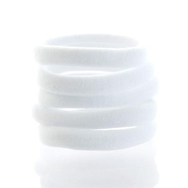 My Lello Large Thick Premium Elastic Ponytail Hair Bands - Seamless - White 100pcs