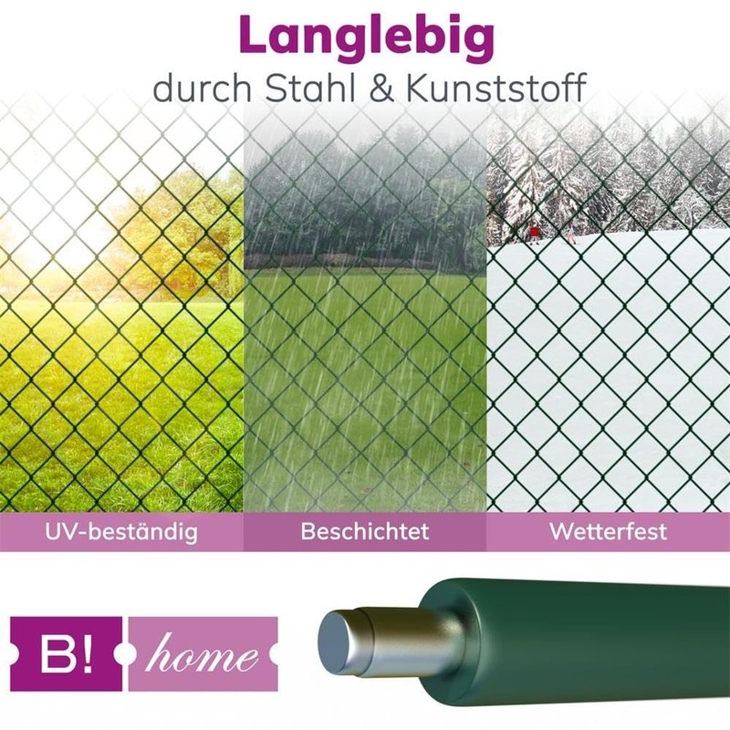 B!HOME Tension Wire [Green 2.6 mm, 15.3 m] Galvanised and
