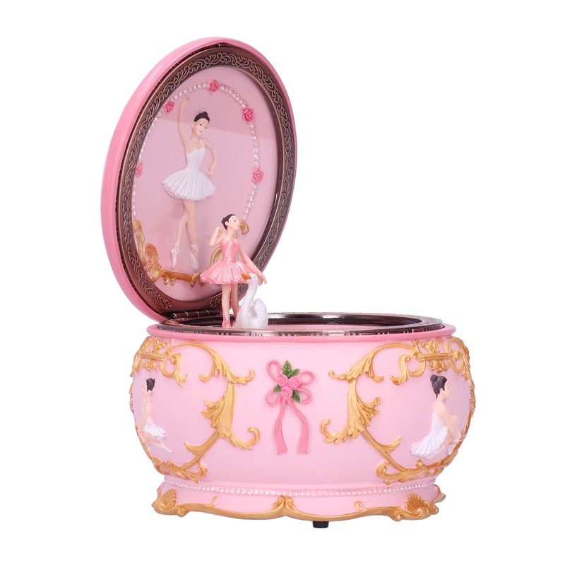 LED Music Box Figurine Rotation Exquisite Music Box Home Decoration