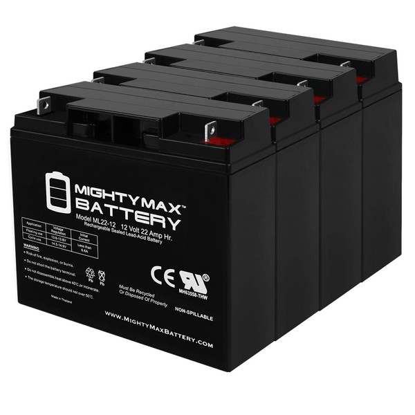 Mighty Max Battery ML22-12 - 12V 22AH Schumacher DSR ProSeries PSJ-2212 Jump Starter Booster Battery - 4 Pack