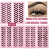 10Pairs Russian Style Strip Lashes D Curl Mink False Eyelashes