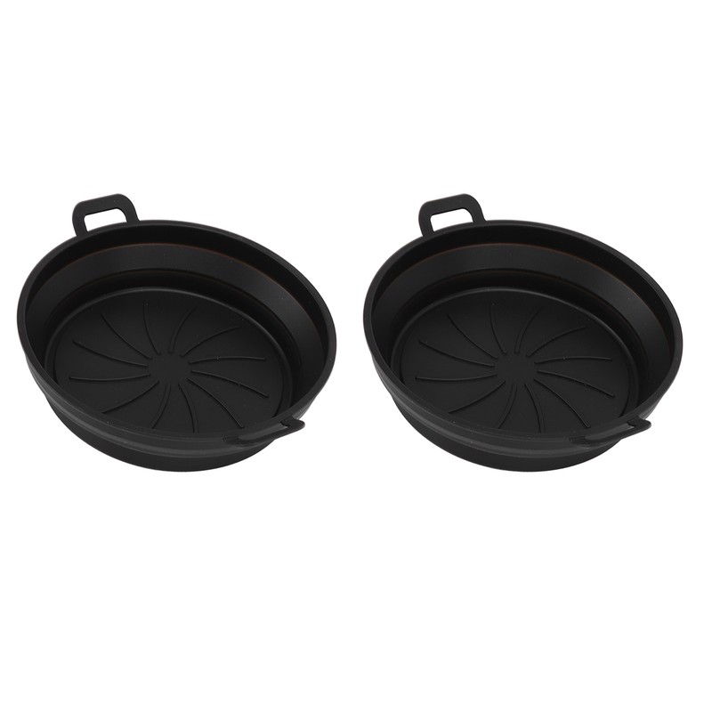 2 PCS Fryer Silicone Baskets with Handle 7.5inch Round Silicone