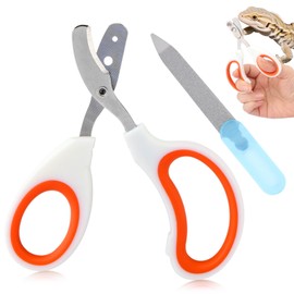 Ranjaner Bearded Dragon Nail Clippers, Stainless Steel Cat Nails Trimmer, Small Animal Nail Clippers for Birds Hamsters Rabbits Chameleon, Bearded Dragon Supplies Professional Claw Trimmers(Orange)