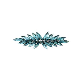 Faship Gorgeous Teal Rhinestone Crystal Flora Hair Barrette Clip