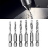 6Pcs Taps HSS Hex Shank Screw Thread Combined Tapping Drill