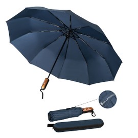 von Lilienfeld® Windproof Teflon Coated Folding Umbrella Windproof Windproof Automatic Open and Close Slightly Stable Clark, dark blue, L88/D100, Folding Umbrella
