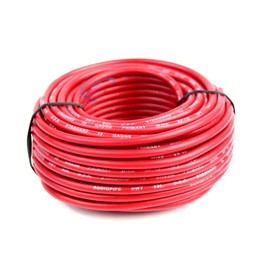 (50' Feet Red) 10 GA Gauge Car Audio Home Remote Primary Cable Wire