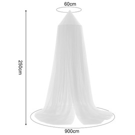 Vicloon Bed Canopy, Mosquito Net for Single Beds, Princess Canopy, Round Dome Hanging Bed Curtains for Girls Room Decor (White)