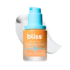 Bliss Suero iluminador para el rostro con vitamina C y colágeno tripéptido Bright Idea: antienvejecimiento, reduce las manchas oscuras, aumenta la elasticidad de la piel, limpio, vegano y sin cruel
