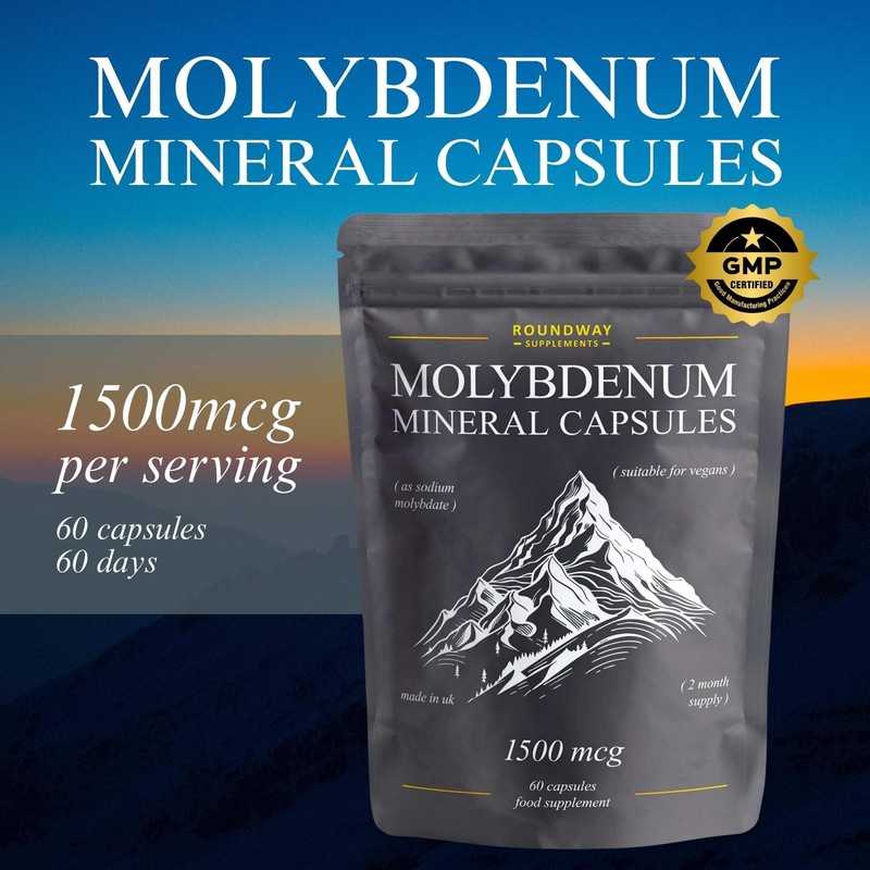 Molybdenum Mineral Capsules | 1500mcg High Strength Trace Minerals |