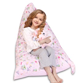 SANFERGE Stuffed Animal Storage Bean Bag Chair Cover - 52 x 31 inches Large Toy Organiser for Children and Adults, Washable, Durable, Triangular Floor Lounger (Cover Only, 200 L Capacity)