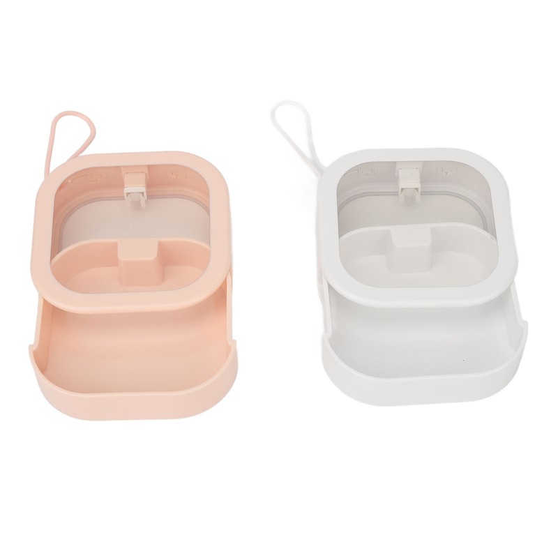 2pcs Hair Tie Organizer Box Multifunctional Transparent Top Hair Accessory
