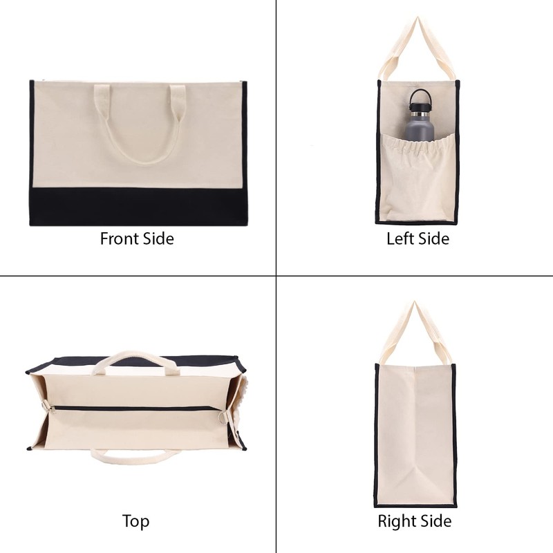 VANESSA ROSELLA Beach Tote Bag XL Oversized Zipper and Inner