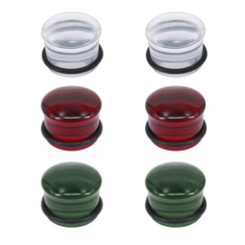 4g-5/8 IN Single Flared Glass Ear Gauges Red Mushroom Flare Plugs Tunnels Stretcher Expander Glass Ear Plug for Women 3 Pairs