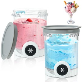 Pack of 2 Containers for Ninja Swirl by CREAMi Ice Maker NC700 Series, Ice Container Accessories Compatible with Ninja NC700 NC701UK Series Ice Cream Maker, BPA Free & Dishwasher Safe